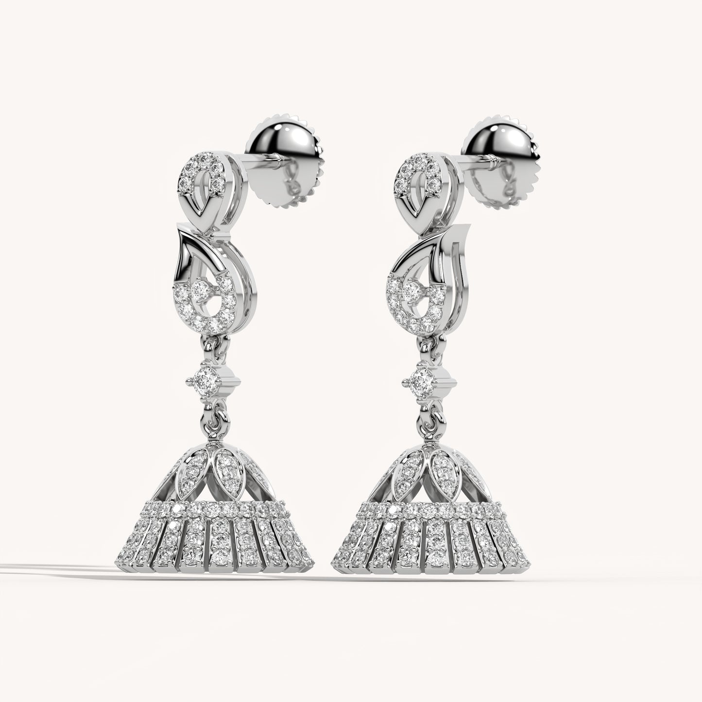 Designer Lab Diamond Jhumkhi  Earrings in 18KT Rose Gold – LFLR-0013