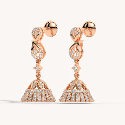 Designer Lab Diamond Jhumkhi  Earrings in 18KT Rose Gold – LFLR-0013