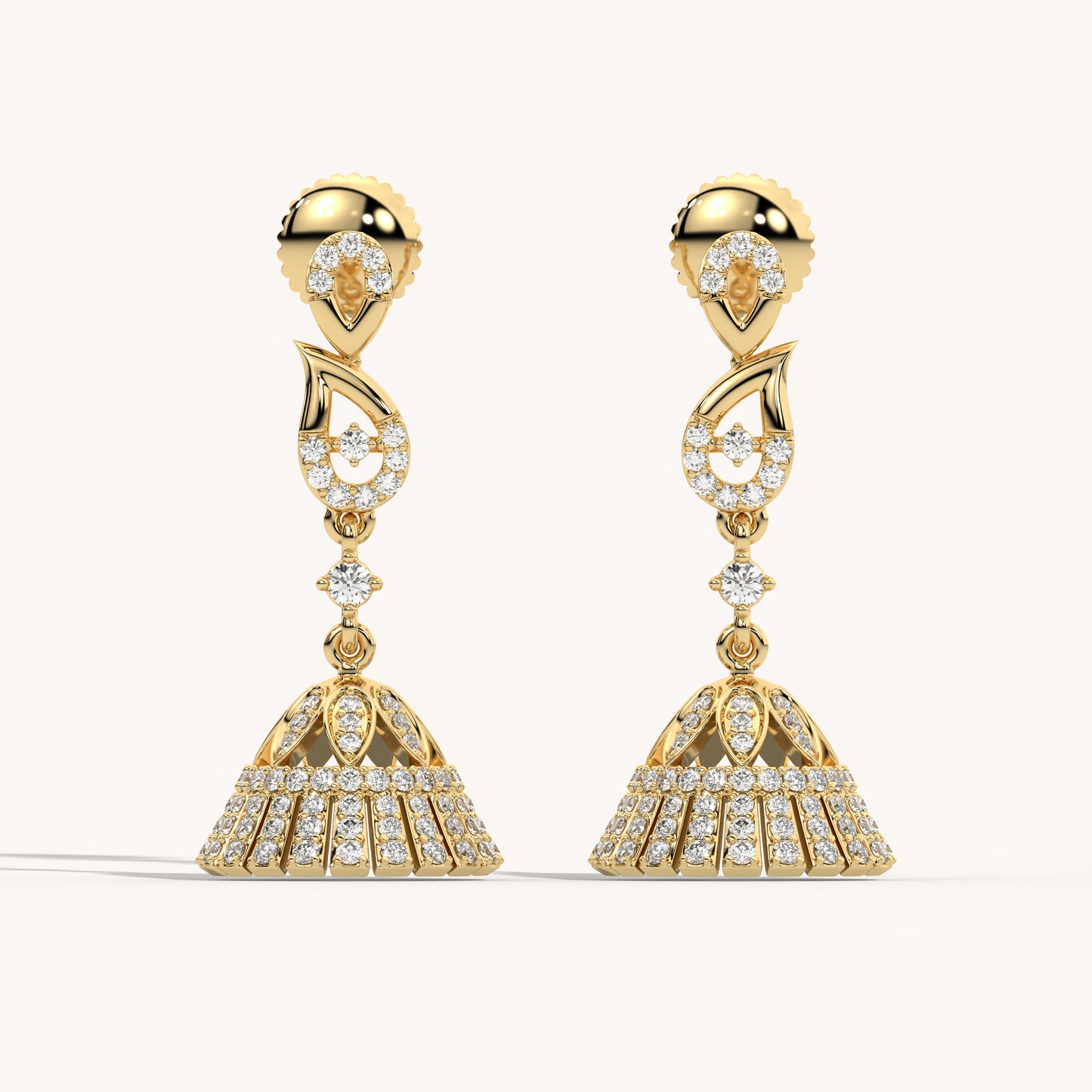 Designer Lab Diamond Jhumkhi  Earrings in 18KT Rose Gold – LFLR-0013