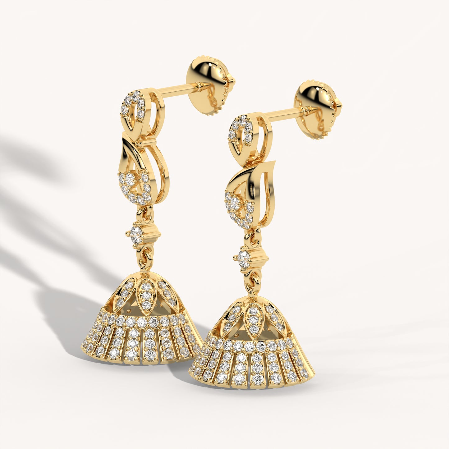 Designer Lab Diamond Jhumkhi  Earrings in 18KT Rose Gold – LFLR-0013