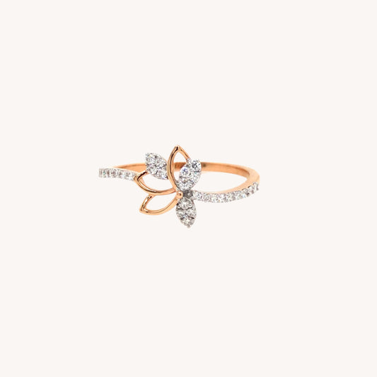 Rose Gold Floral Diamond Ring for Women  – LFR-0011 -LR Designer Engagement Ring